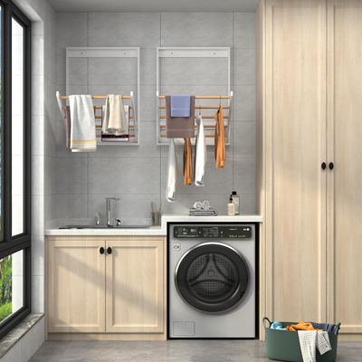 Résorts de séchage de vêtements en bois pliable multifonctionnel