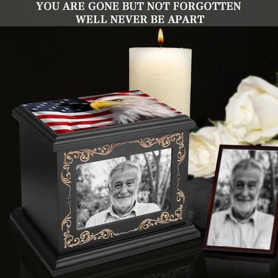 Un cadre photo unique Urnes de crémation pour les cendres humaines Impression à sérigraphie