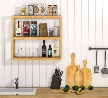 Étagère de rangement en bois de 3 niveaux de couleur naturelle pour organiser les articles essentiels de votre salle de bain