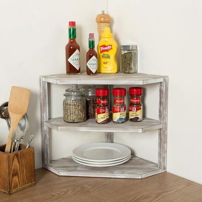Tableau de cuisine en bois, rangement de 3 couches, organisateur de stockage pour les fournitures de cuisine