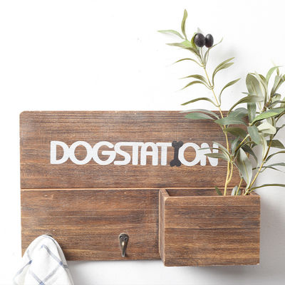 Décoration moderne noire Cube carré en bois étagère flottante avec logo personnalisé