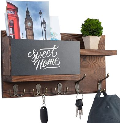 Décoration moderne noire Cube carré en bois étagère flottante avec logo personnalisé