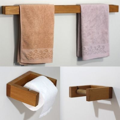 Comme votre demande en bois de la salle de bain porte-serviettes en bois de la salle de bain papier toilette étagère murale