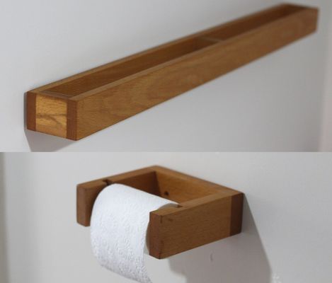 Comme votre demande en bois de la salle de bain porte-serviettes en bois de la salle de bain papier toilette étagère murale