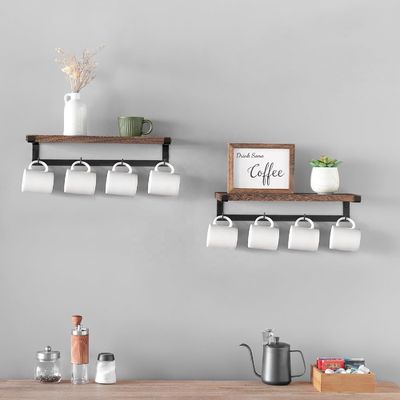 Étagère flottante en bois massif accessoires de bar à café pour étagères murales de livres dans la cuisine pour enfants