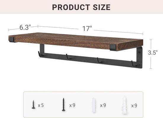 Étagère flottante en bois massif accessoires de bar à café pour étagères murales de livres dans la cuisine pour enfants