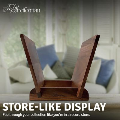 Display en bois pour 50 albums de musique