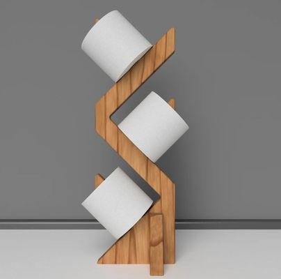 Étagère en bois à deux niveaux pour un support de papier toilette élégant et fonctionnel