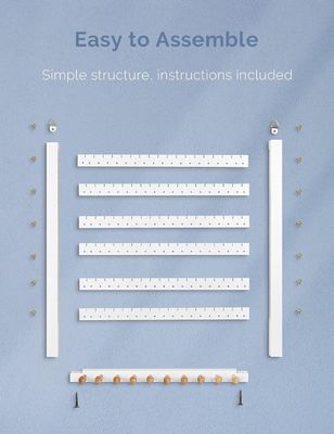 Facile à assembler Boucle d'oreille en bois de hêtre en bois massif Collier suspendu Porteur de collier Monture murale Organiseur de bijoux