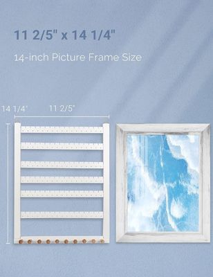 Facile à assembler Boucle d'oreille en bois de hêtre en bois massif Collier suspendu Porteur de collier Monture murale Organiseur de bijoux