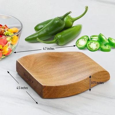 Cadeau artisanal industriel bois d'acacia porte-cuillère repos pour cuisine pieds en silicone antidérapant