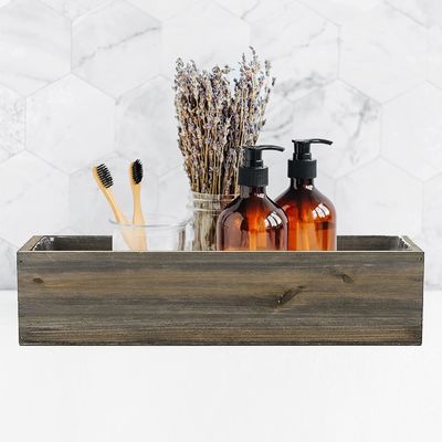Autres cadeaux artisanaux de luxe rustique marron boîte de plantation en bois avec revêtement en plastique amovible