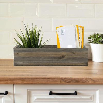 Autres cadeaux artisanaux de luxe rustique marron boîte de plantation en bois avec revêtement en plastique amovible