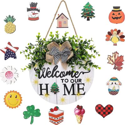 DIY Noël Sublimation suspendu Artisanat en bois Cercles ronds Cadre Panneau mural Décor Blancs