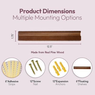 Plateau d'affichage de disques en vinyle monté sur le mur sans fonction de pliage pour économiser de l'espace et le stockage