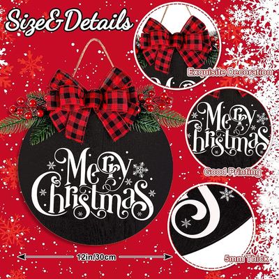 DIY Noël Sublimation suspendu Artisanat en bois Cercles ronds Cadre Panneau mural Décor Blancs