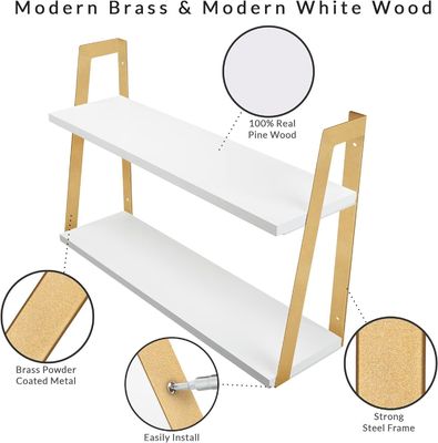 Meubles de maison 2 niveaux Modernes étagères flottantes rustiques avec conception de montage murale