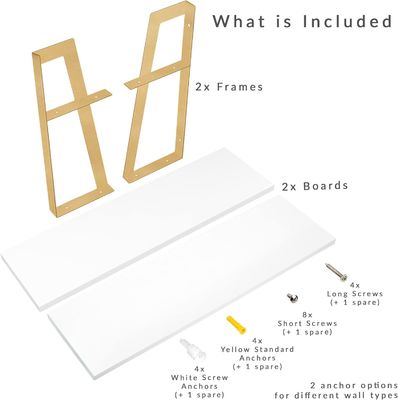 Meubles de maison 2 niveaux Modernes étagères flottantes rustiques avec conception de montage murale