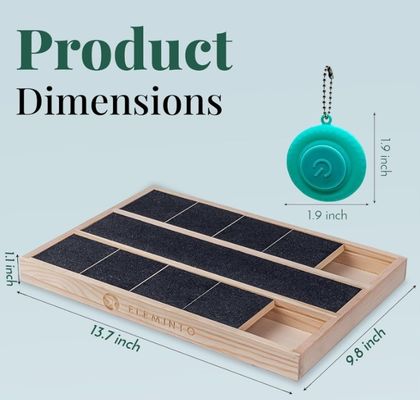 OEM Boîte à gratter pour ongles de chien en bois avec diviseur de nourriture Boîte en bois de pin personnalisée