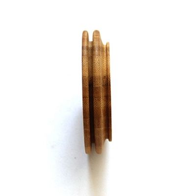 Couvercle en bois de bambou de forme ronde personnalisé pour porte-bougies en verre