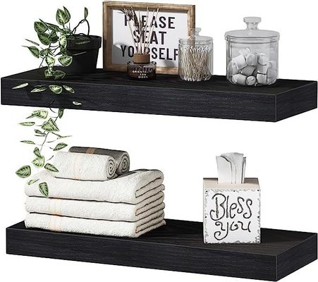 Ensemble d'emballage de courrier de 2 étagères flottantes en bois de style rustique pour une décoration de maison exquise