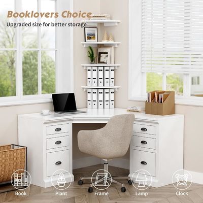 Décoration personnalisée de salon Ensemble de 4 rayons rondes blanches étagères flottantes pour mur