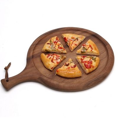 Un plateau rond de 13 pouces pour la pizza en bois avec un design à vent contractuel et un matériau écologique
