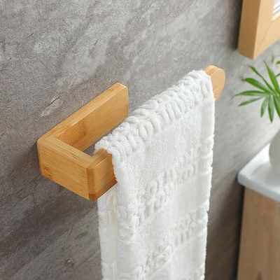 8 pouces monté sur le mur décoratif rail de serviette en bois pour la salle de bain salle de bain Logo personnalisé