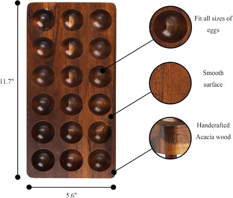 Organisation de la cuisine Appareil électroménager à double couche plateau à œufs en bois avec logo personnalisé