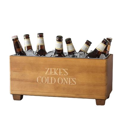 Logo personnalisé Bouteille de refroidisseur de champagne pour cadeau d'anniversaire en bois