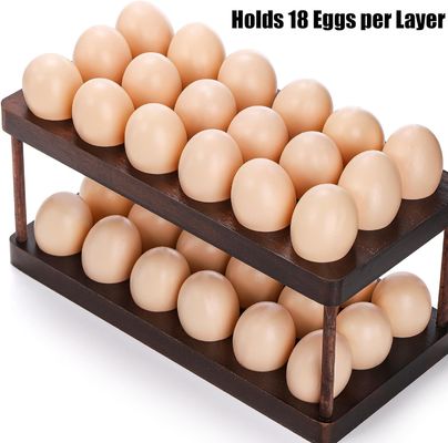 Organisation de la cuisine Appareil électroménager à double couche plateau à œufs en bois avec logo personnalisé