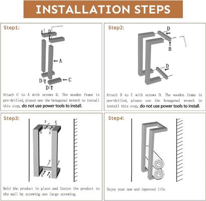 Étagère à serviettes en bois montée sur le mur de pin décoratif pour salle de bain