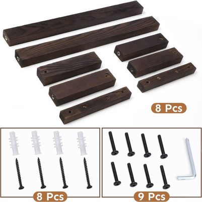 Étagère à serviettes en bois montée sur le mur de pin décoratif pour salle de bain