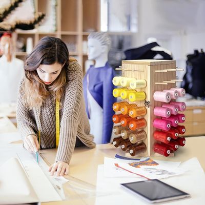 Porteur de fil en bois tournant à 360 degrés Idéal pour le stockage de bobines de bricolage