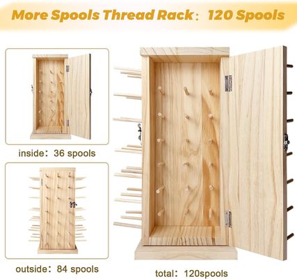 Porteur de fil en bois tournant à 360 degrés Idéal pour le stockage de bobines de bricolage