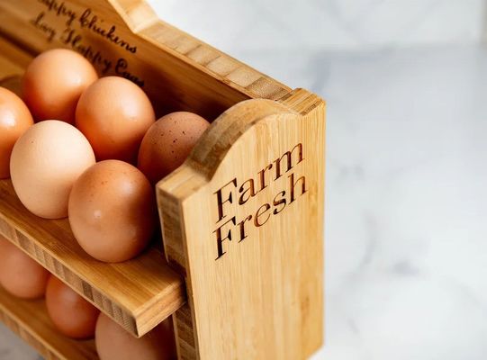Porte-œufs en bois rustique en bambou écologique pour le réfrigérateur ou sur demande