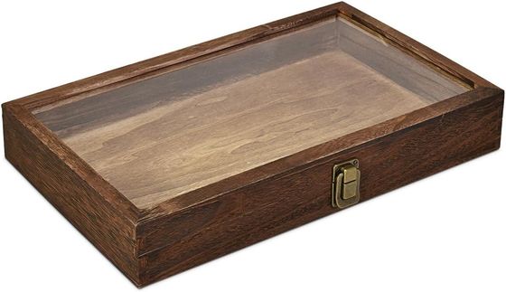 Plateau de bijoux en bois rectangulaire avec LED pour les boîtes à bijoux en bois naturel personnalisées