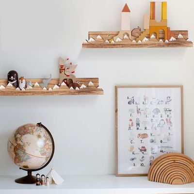 Logo personnalisé monté sur le mur rustique 3 pcs Snow Mountain étagères flottantes pour la pépinière