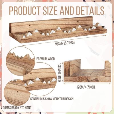 Logo personnalisé monté sur le mur rustique 3 pcs Snow Mountain étagères flottantes pour la pépinière