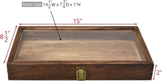 Plateau de bijoux en bois rectangulaire avec LED pour les boîtes à bijoux en bois naturel personnalisées