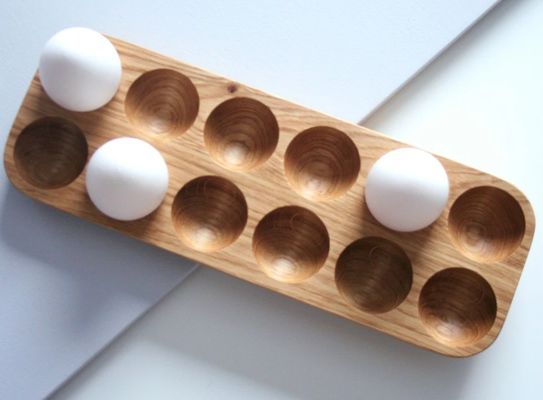 Porte-œufs en bois à niveau unique pratique pour l'organisation du comptoir