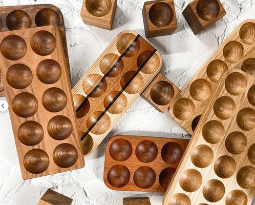 Porte-œufs en bois à niveau unique pratique pour l'organisation du comptoir