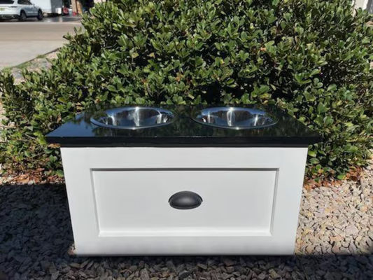 Petits animaux de compagnie Station d'alimentation des animaux d'âge Pet 2 bol élevée Alimentateur pour chiens surélevé avec tiroir