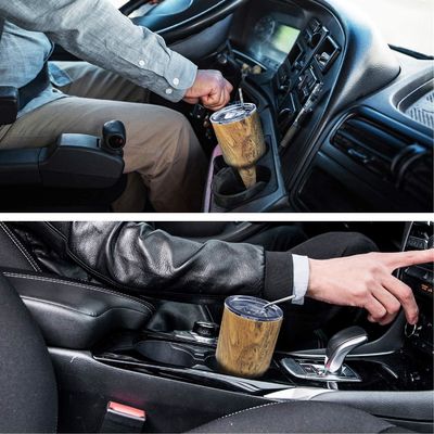 Bouteille à grains de bois 30 oz en acier inoxydable à vide pour les boissons chaudes et froides