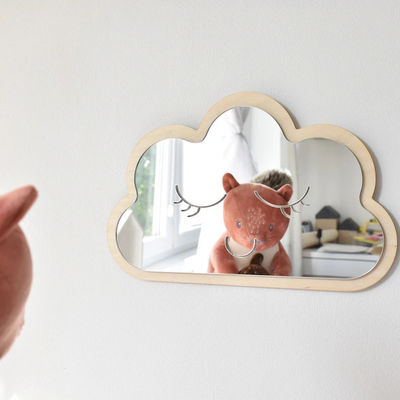 Hôtel maison salle de bains décoration chambre d'enfant miroir nuage en bois échantillon gratuit
