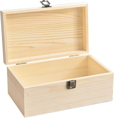 10.6 x 8 x 5,7 pouces Boîte de stockage en bois avec couvercle à charnière Logo personnalisé Acceptable