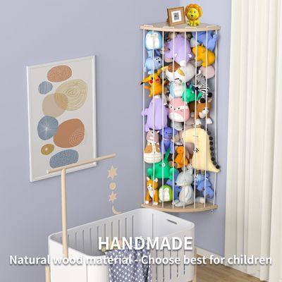 Salle de séjour Taille personnalisée Zoo Modèle étagère de stockage d'animaux farci avec cage d'organisateur en bois