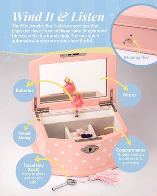 Boîte à musique à vent faite à la main pour filles et adolescents