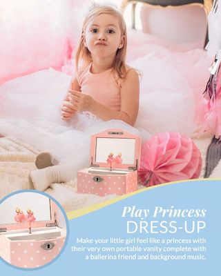 Boîte à musique à vent faite à la main pour filles et adolescents