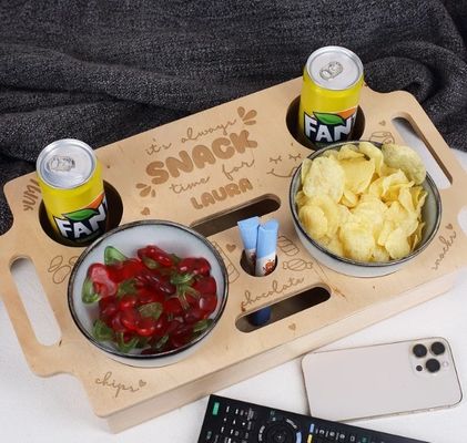 Plateau non pliable Barre de canapé en bois Plateau à collations Économie d'espace Pour les petits espaces